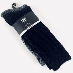 FRYE Women's Supersoft Boot Socks 2 Pairs Black/Grey Shoe Size 5-10 NWT